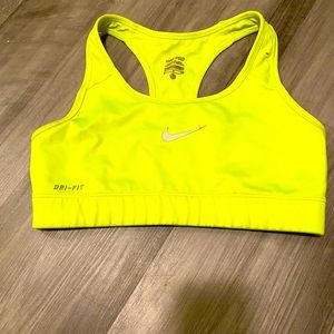 Fluorescent yellow Nike Sports bra